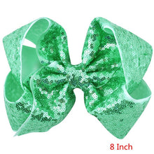 Load image into Gallery viewer, 8 inch +6 Inch Large Glitter Bows