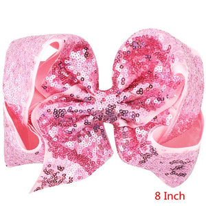 8 inch +6 Inch Large Glitter Bows