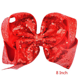 8 inch +6 Inch Large Glitter Bows