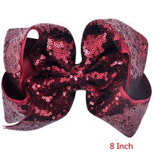 Load image into Gallery viewer, 8 inch +6 Inch Large Glitter Bows