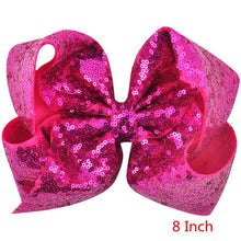 Load image into Gallery viewer, 8 inch +6 Inch Large Glitter Bows