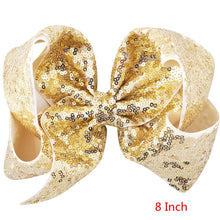 Load image into Gallery viewer, 8 inch +6 Inch Large Glitter Bows