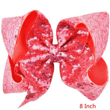 Load image into Gallery viewer, 8 inch +6 Inch Large Glitter Bows