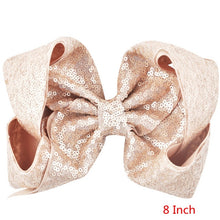 Load image into Gallery viewer, 8 inch +6 Inch Large Glitter Bows