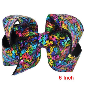 8 inch +6 Inch Large Glitter Bows